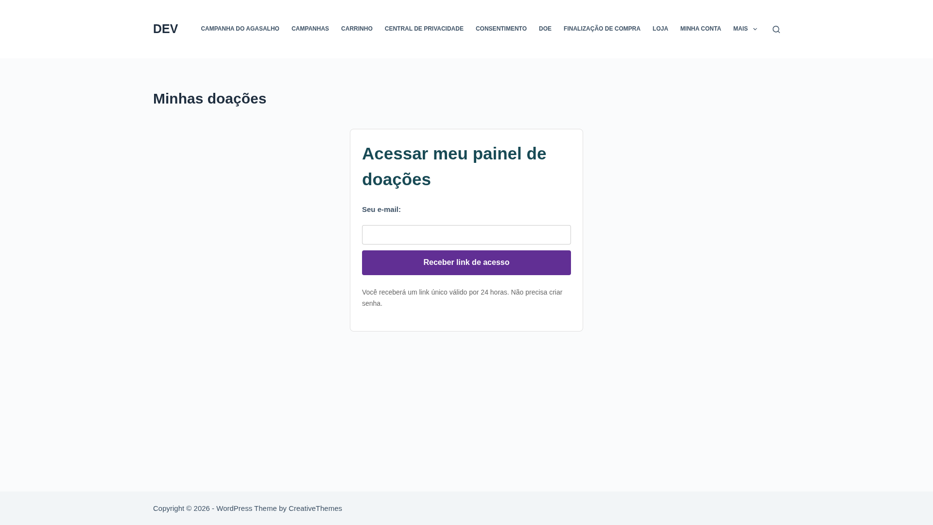 Portal do doador — acesso